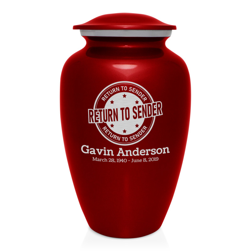 Return to Sender Cremation Urn - Ruby Red