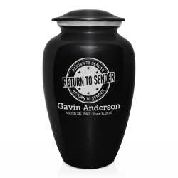 Return to Sender Cremation Urn - Jet Black