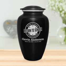 Return to Sender Cremation Urn - Jet Black