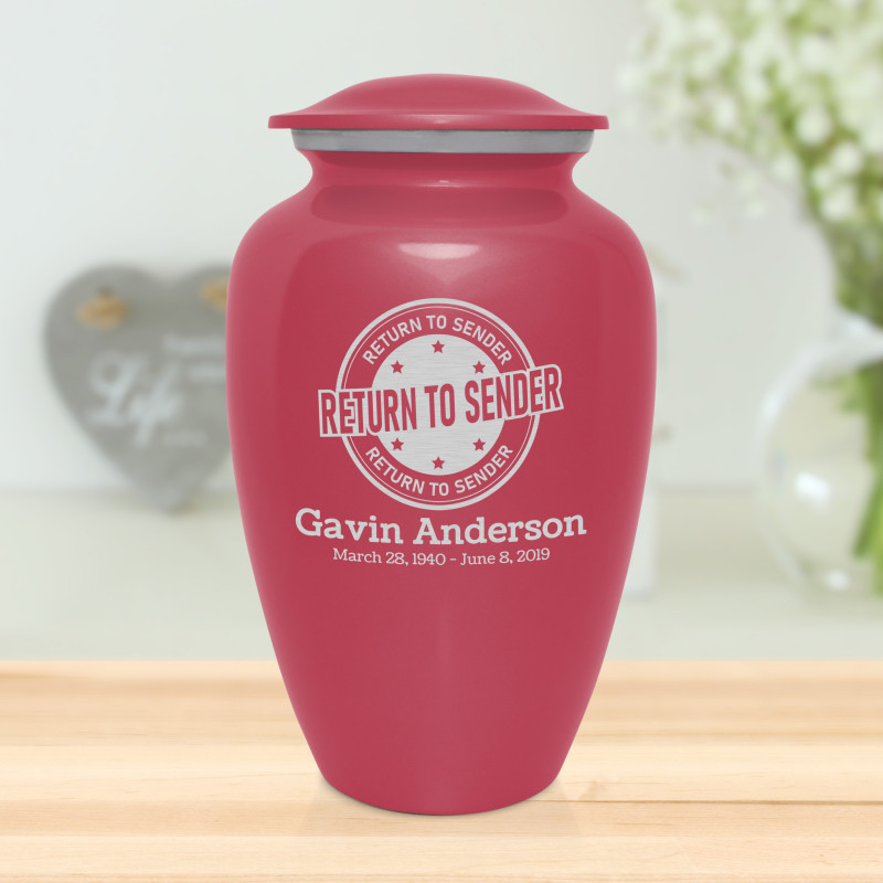 Return to Sender Cremation Urn - Rose Pink