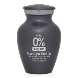 Zero Percent Body Fat Keepsake Urn - Gunmetal Gray
