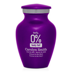Zero Percent Body Fat Keepsake Urn - Purple Luster