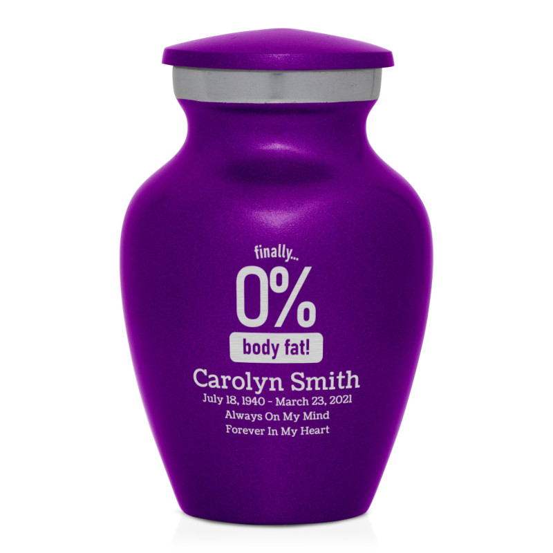 Zero Percent Body Fat Keepsake Urn - Purple Luster