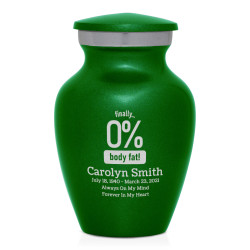 Zero Percent Body Fat Keepsake Urn - Shamrock Green