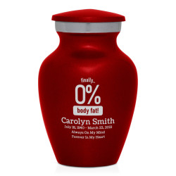 Zero Percent Body Fat Keepsake Urn - Ruby Red