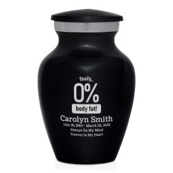 Zero Percent Body Fat Keepsake Urn - Jet Black