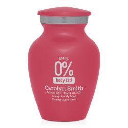 Zero Percent Body Fat Keepsake Urn - Rose Pink
