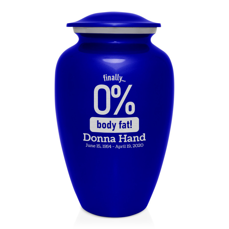 Zero Percent Body Fat Cremation Urn - Midnight Blue