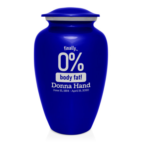 Zero Percent Body Fat Cremation Urn - Midnight Blue