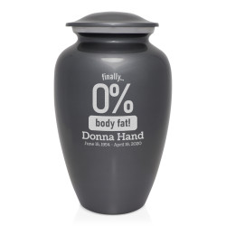 Zero Percent Body Fat Cremation Urn - Gunmetal Gray