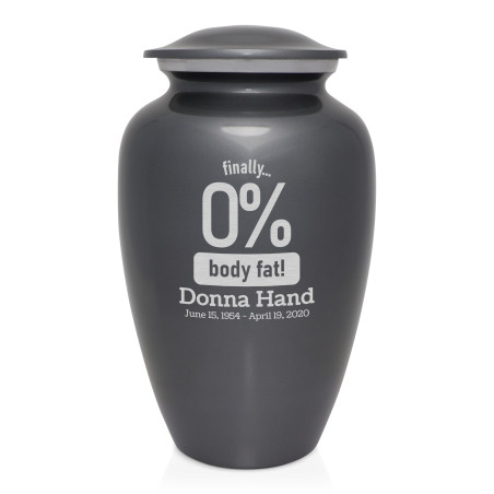Zero Percent Body Fat Cremation Urn - Gunmetal Gray