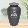 Zero Percent Body Fat Cremation Urn - Gunmetal Gray
