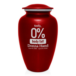 Zero Percent Body Fat Cremation Urn - Ruby Red