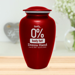 Zero Percent Body Fat Cremation Urn - Ruby Red