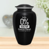 Zero Percent Body Fat Cremation Urn - Jet Black