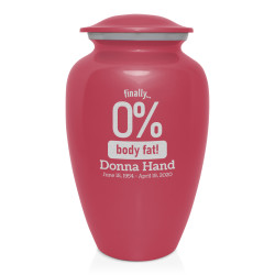 Zero Percent Body Fat Cremation Urn - Rose Pink