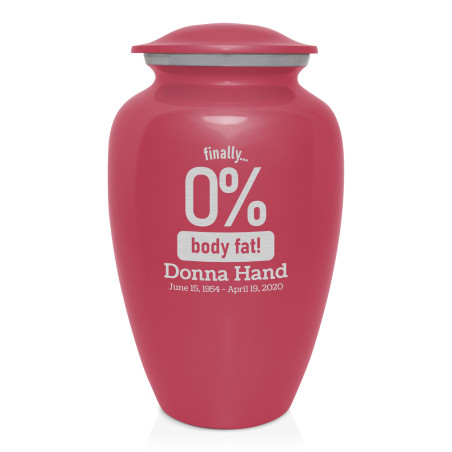 Zero Percent Body Fat Cremation Urn - Rose Pink