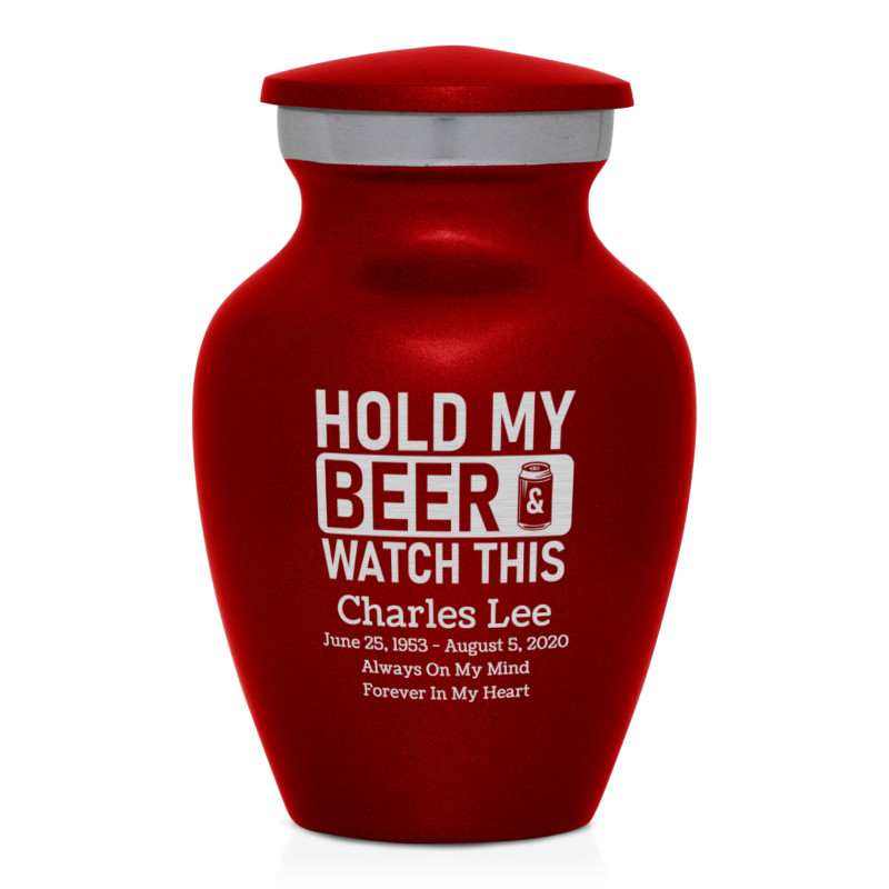 Hold My Beer Watch This Keepsake Urn - Ruby Red