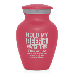 Hold My Beer Watch This Keepsake Urn - Rose Pink
