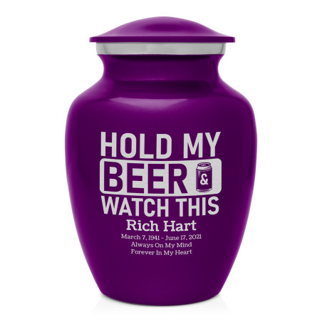 Hold My Beer Watch This Sharing Urn - Purple Luster