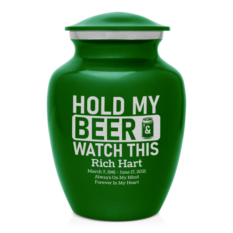Hold My Beer Watch This Sharing Urn - Shamrock Green