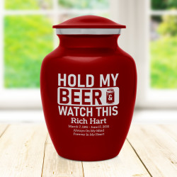 Hold My Beer Watch This Sharing Urn - Ruby Red