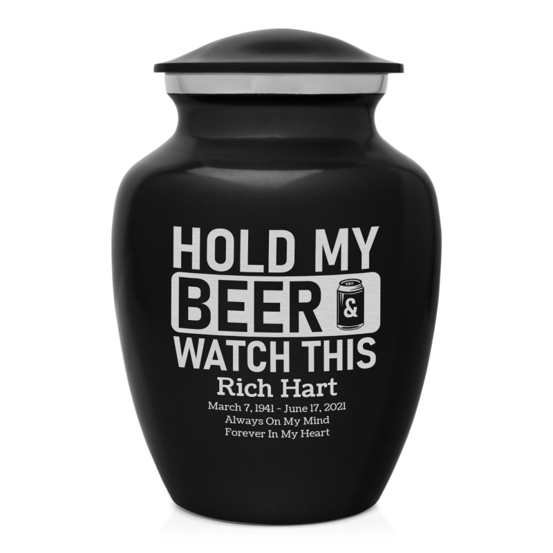 Hold My Beer Watch This Sharing Urn - Jet Black