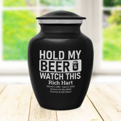 Hold My Beer Watch This Sharing Urn - Jet Black