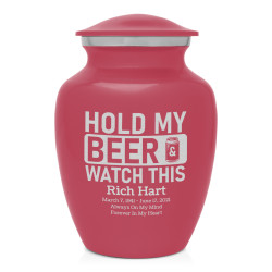 Hold My Beer Watch This Sharing Urn - Rose Pink