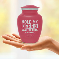 Hold My Beer Watch This Sharing Urn - Rose Pink