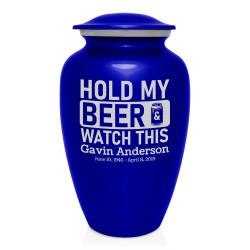 Hold My Beer Watch This Cremation Urn - Midnight Blue