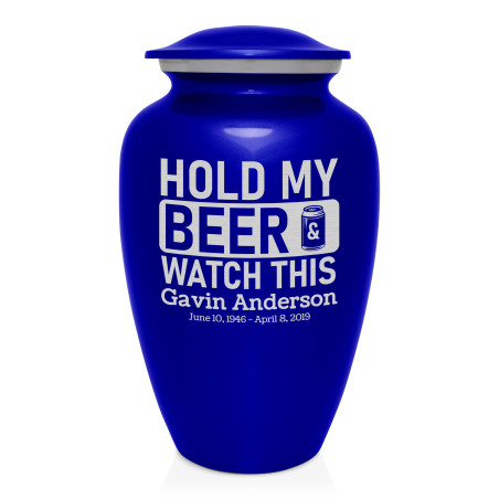 Hold My Beer Watch This Cremation Urn - Midnight Blue