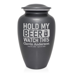 Hold My Beer Watch This Cremation Urn - Gunmetal Gray