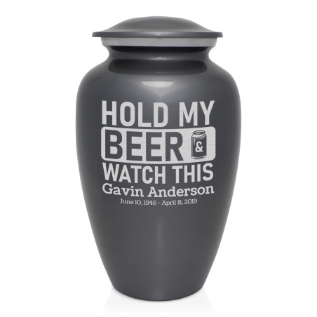 Hold My Beer Watch This Cremation Urn - Gunmetal Gray