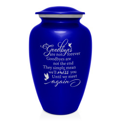 Goodbyes Are Not Forever Cremation Urn - Midnight Blue