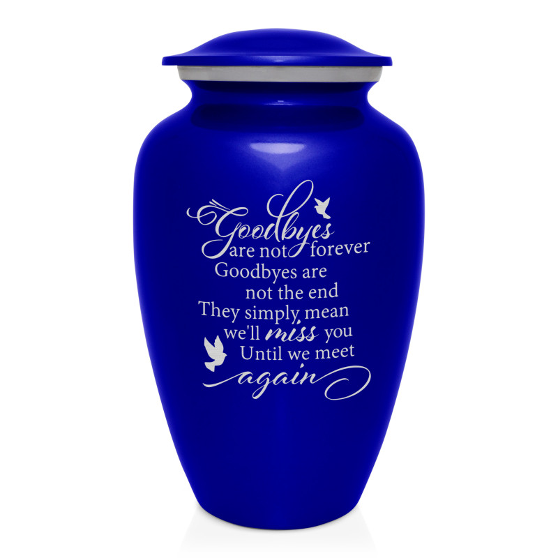 Goodbyes Are Not Forever Cremation Urn - Midnight Blue