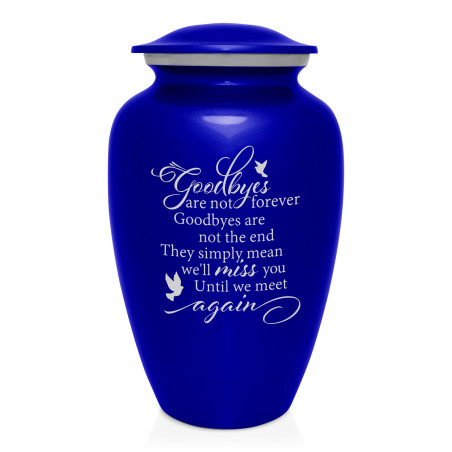 Goodbyes Are Not Forever Cremation Urn - Midnight Blue