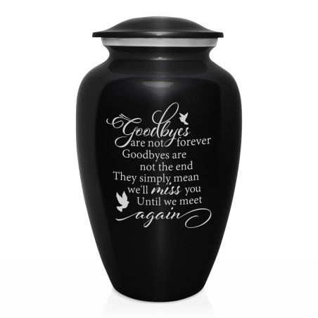 Goodbyes Are Not Forever Cremation Urn - Jet Black
