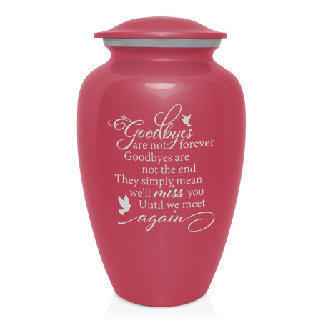 Goodbyes Are Not Forever Cremation Urn - Rose Pink