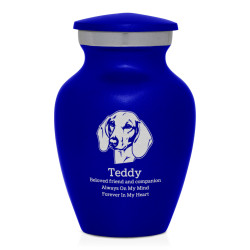 Keepsake Shorthaired Dachshund Pet Cremation Urn - Midnight Blue
