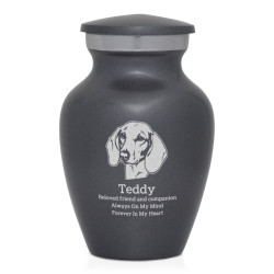 Keepsake Shorthaired Dachshund Pet Cremation Urn - Gunmetal Gray
