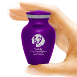 Keepsake Shorthaired Dachshund Pet Cremation Urn - Purple Luster