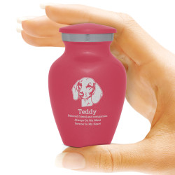 Keepsake Shorthaired Dachshund Pet Cremation Urn - Rose - Pink