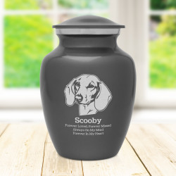 Small Shorthaired Dachshund Pet Cremation Urn - Gunmetal Gray