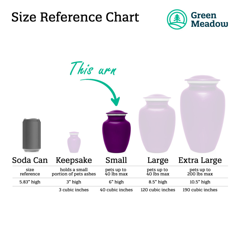 Small Shorthaired Dachshund Pet Cremation Urn - Purple Luster