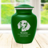 Small Shorthaired Daschund Pet Cremation Urn - Shamrock Green