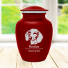 Small Shorthaired Daschund Pet Cremation Urn - Ruby Red
