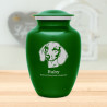 Large Shorthaired Daschund Pet Cremation Urn - Shamrock Green