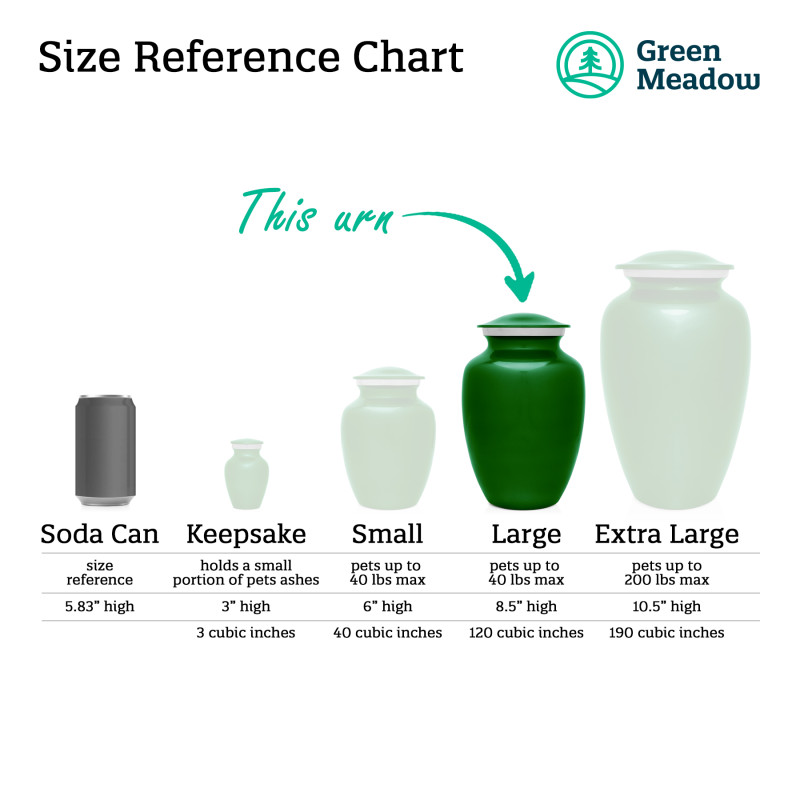 Large Shorthaired Dachshund Pet Cremation Urn - Shamrock Green
