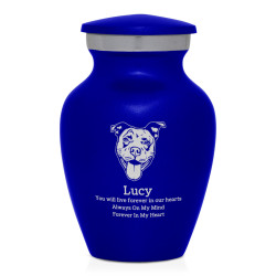 Keepsake Pitbull Pet Cremation Urn - Midnight Blue